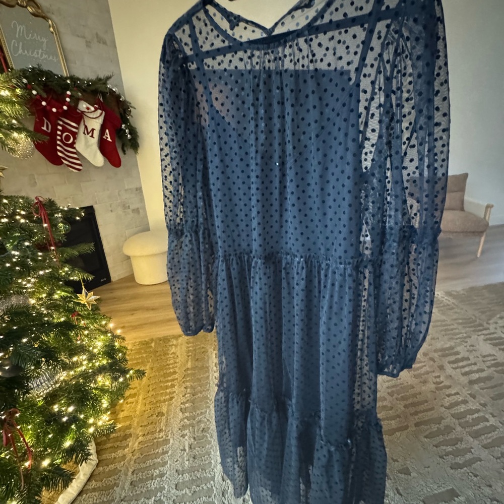 H&M Black Polka Dot Mesh Dress